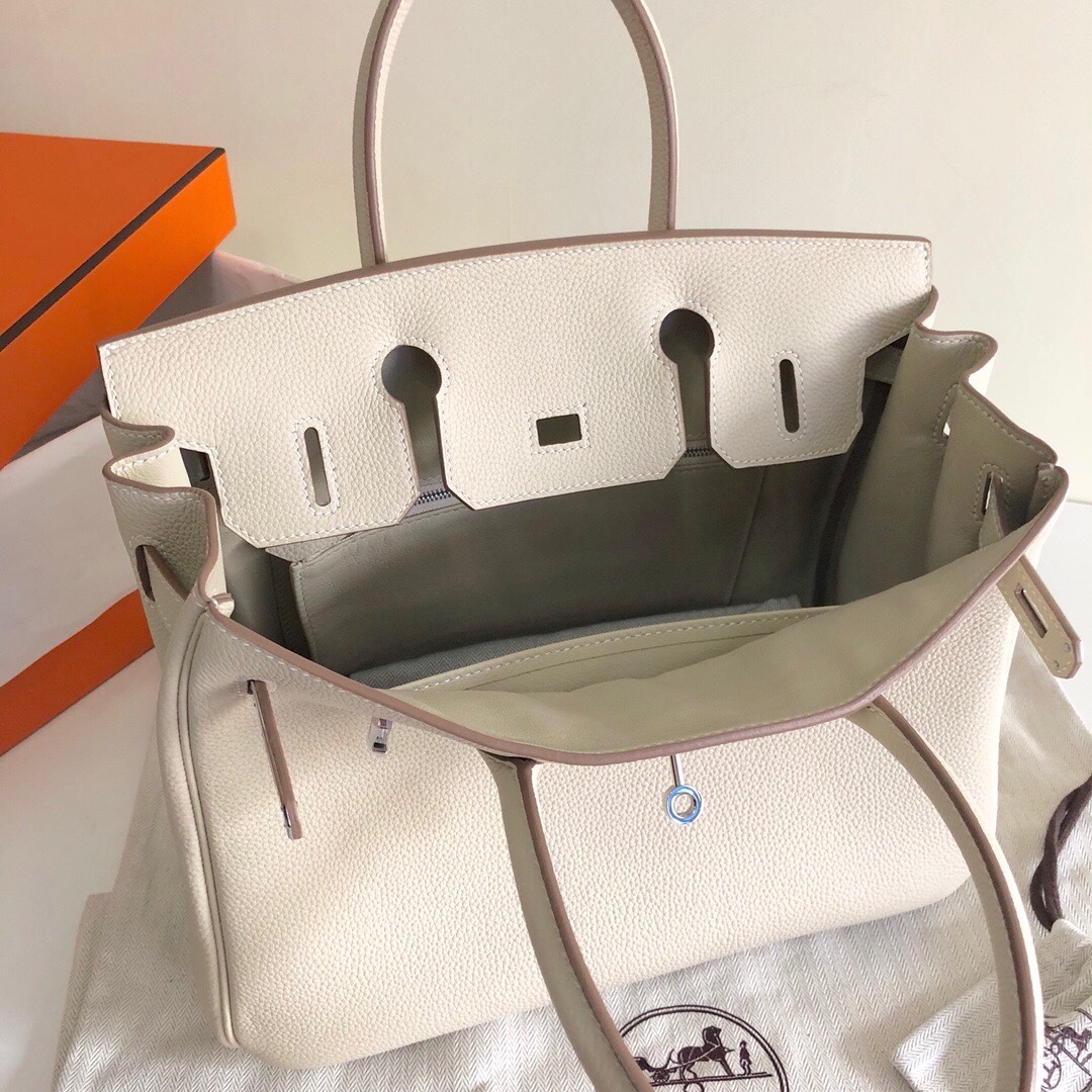 Hermes Birkin 35CM Togo Leather Handbag Cream White